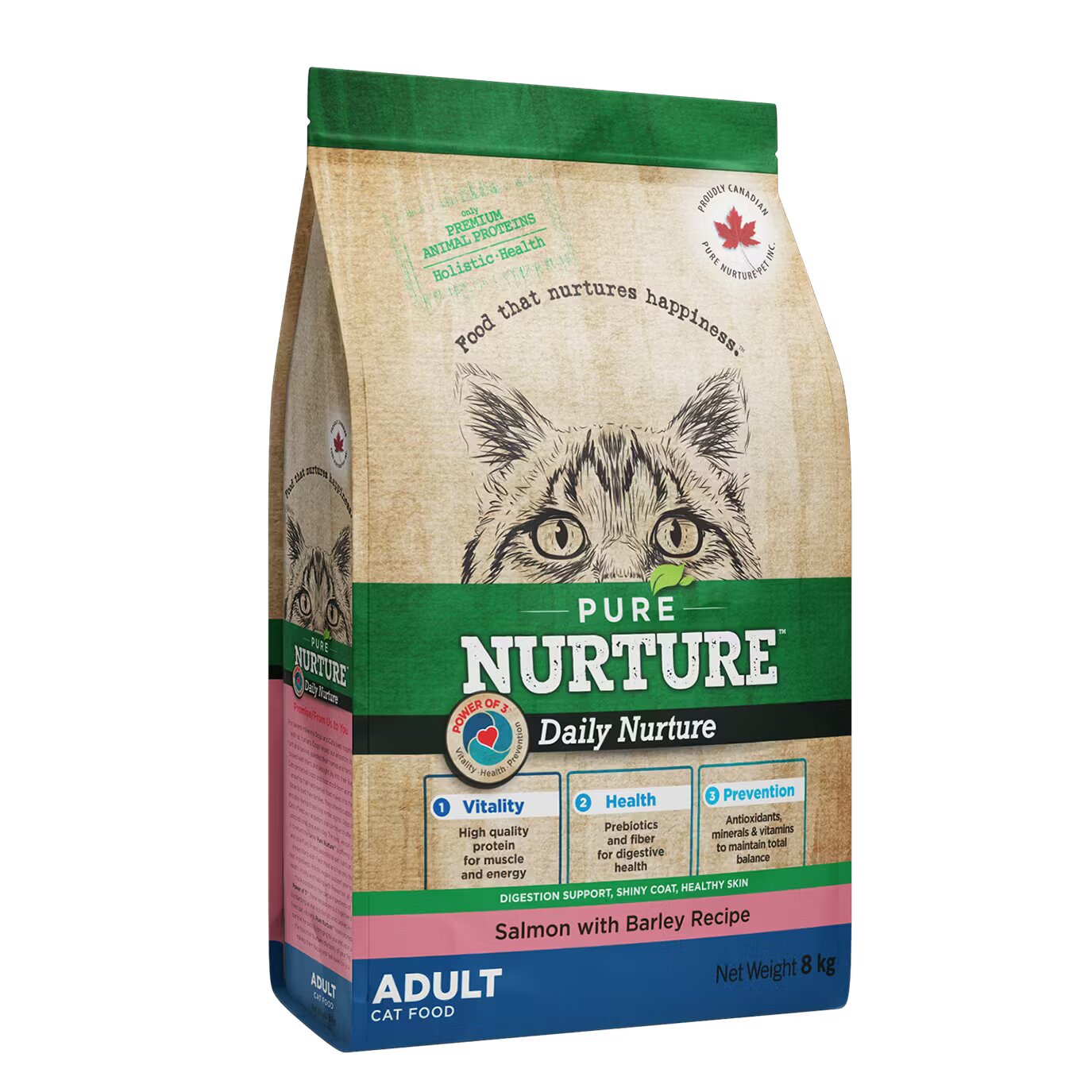 Pure Nurture Hrana pisici adulte cu orz si somon 8 kg