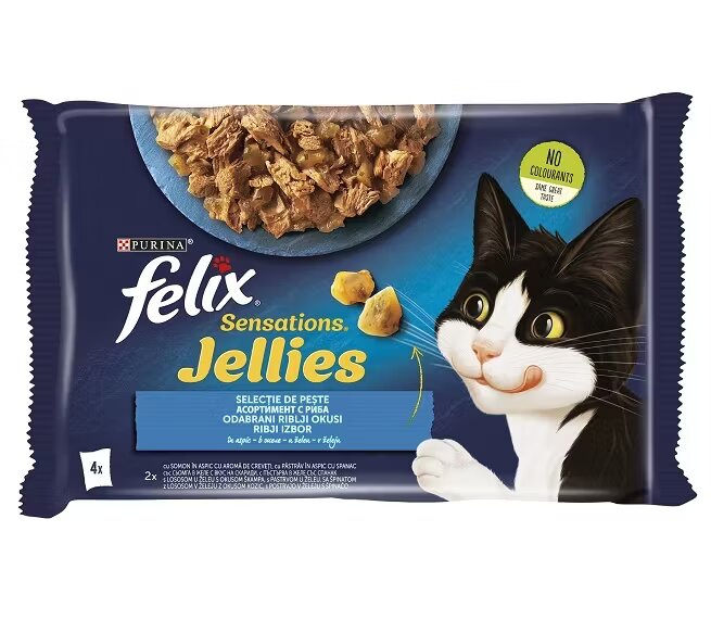 Purina Felix Sensations Jellies Multipack Peste 4 x 85 g