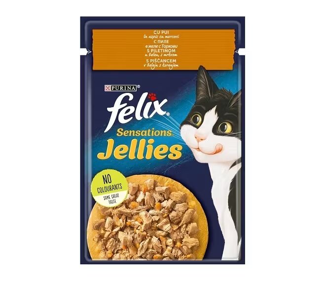 Purina Felix Sensations Pui în Aspic cu Morcov 85 g