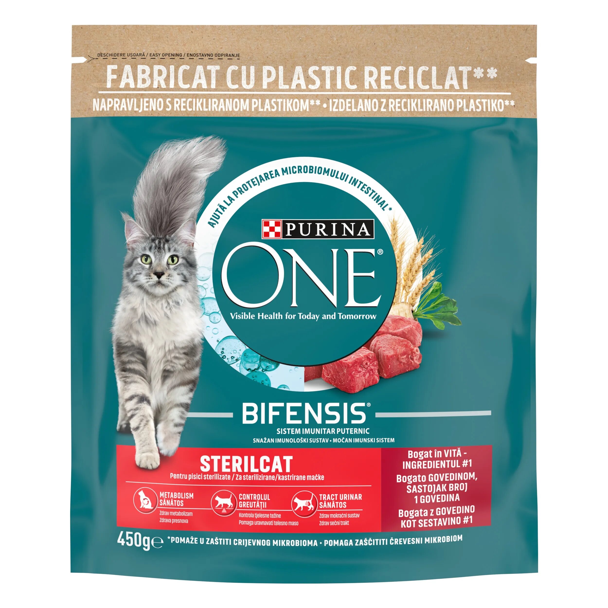Purina ONE Sterilcat Vita si Grau hrana uscata pentru pisici 450 g