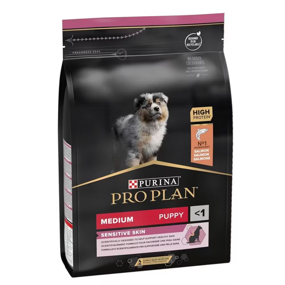 Purina Pro Plan PUPPY Sensitive Skin Talie Medie Somon 3 kg