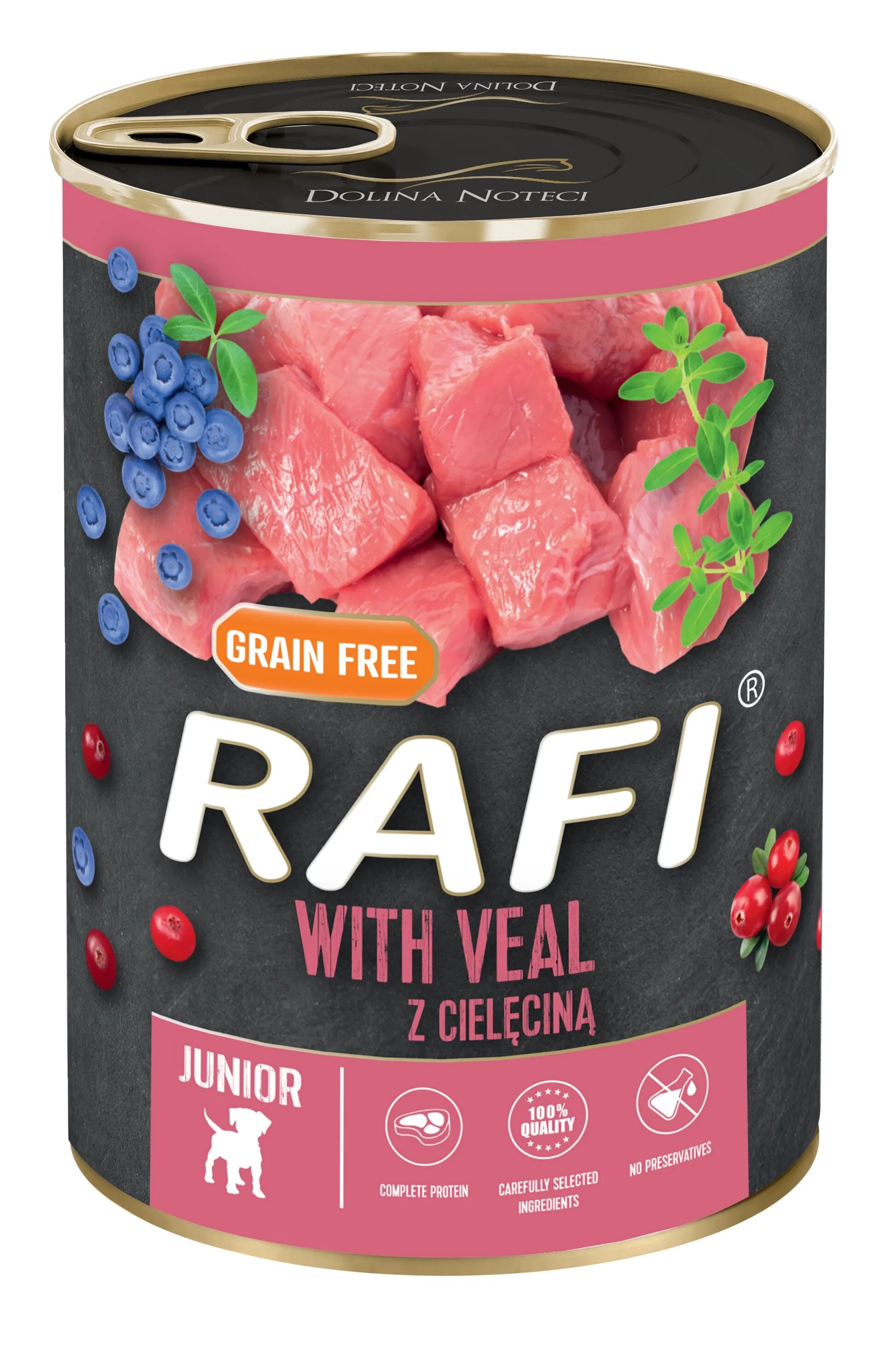 Rafi Hrana Umeda Caini Dog Junior Vitel si Afine 400 g