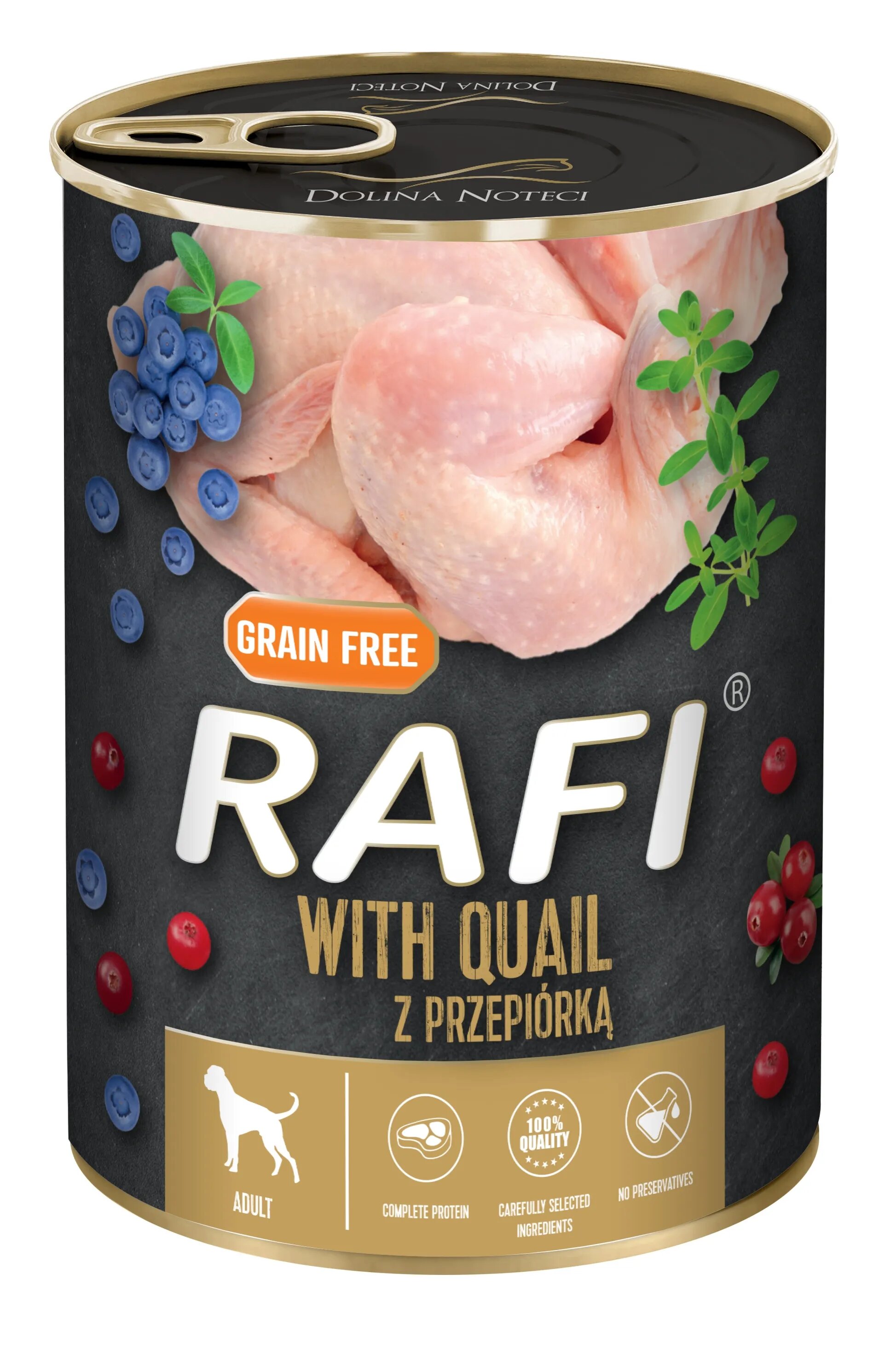 Rafi Hrana Umeda Caini Dog Prepelita si Afine 400 g