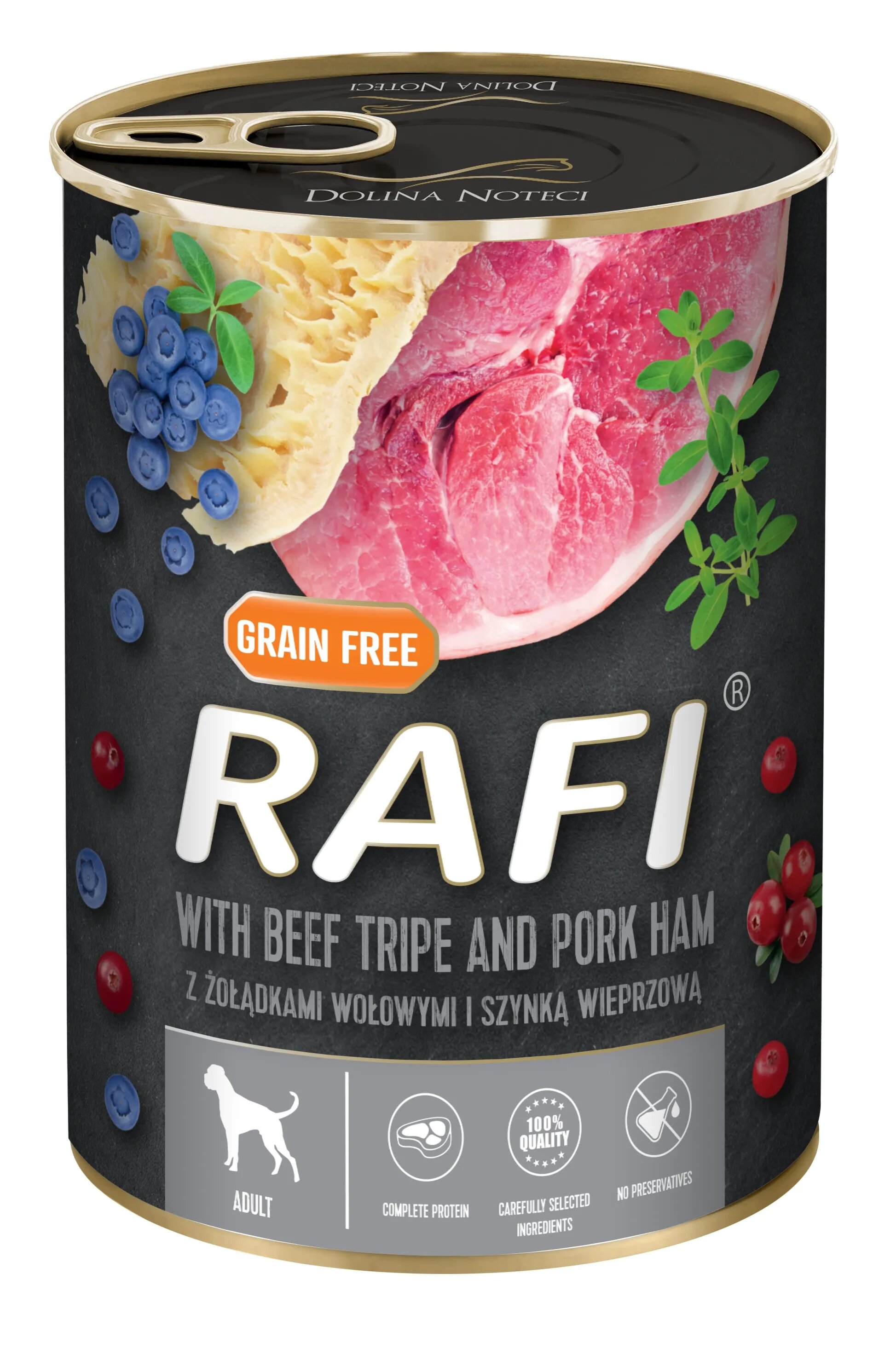 Rafi Hrana Umeda Caini Dog Sunca de Porc si Burta de Vita 400 g