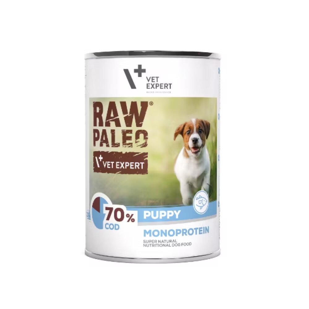 Raw Paleo Puppy Carne Cod 400 g