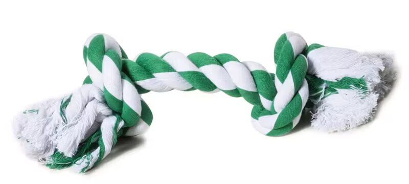 Record Jucarie franghie bumbac mentolata M 20 cm 2 noduri