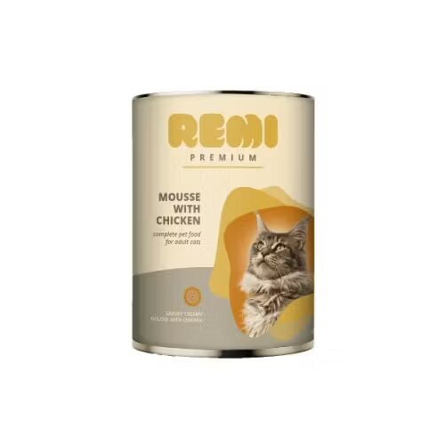 Remi Premium Hrana Umeda Pisici Mousse cu Pui 400 g