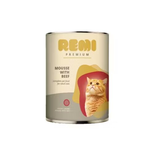 Remi Premium Hrana Umeda Pisici Mousse cu Vita 400 g