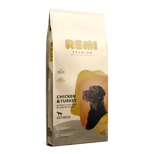 Remi Premium Hrana Uscata Caini Adult Large Breed cu Pui si Curcan 12.5 kg