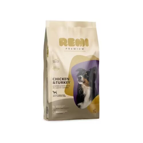 Remi Premium Hrana Uscata Caini Adult Medium Breed cu Pui si Curcan 3 kg