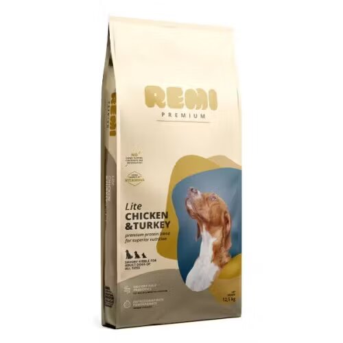 Remi Premium Hrana Uscata Caini Lite Adult All Sizes cu Pui si Curcan 3 kg