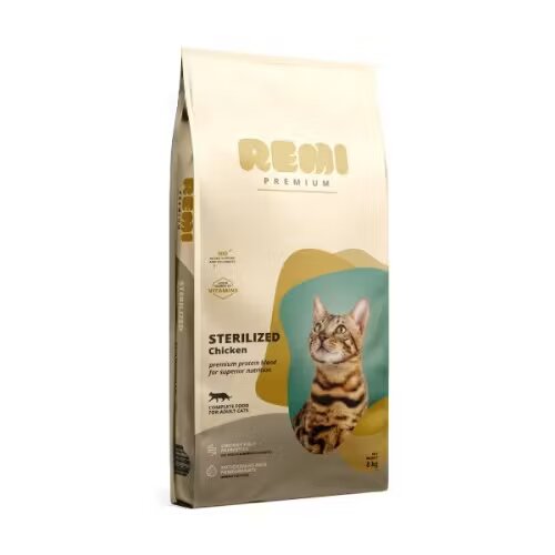 Remi Premium Hrana Uscata Pisici Adult Sterilizat cu Pui 8 kg