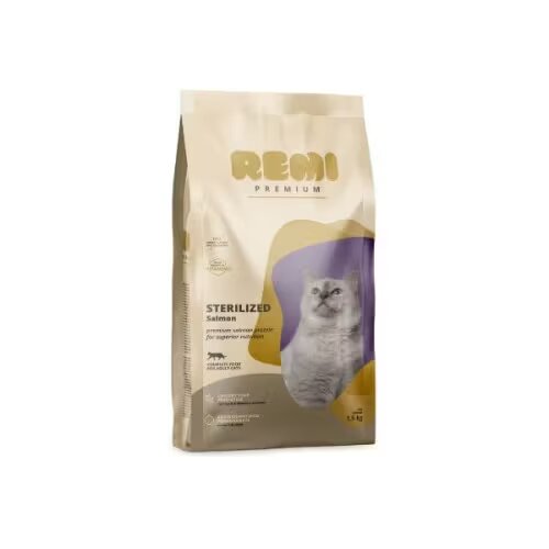 Remi Premium Hrana Uscata Pisici Adult Sterilizat cu Somon 1.5 kg