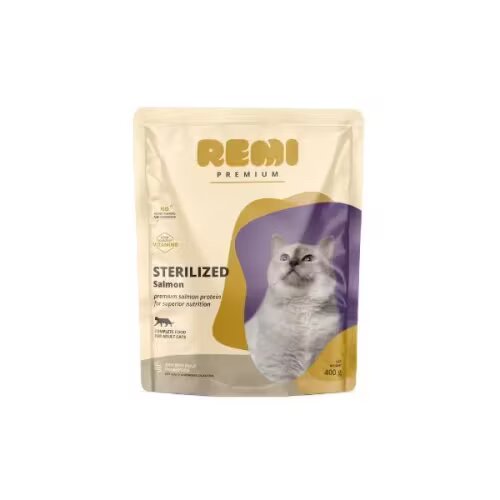 Remi Premium Hrana Uscata Pisici Adult Sterilizat cu Somon 400 g