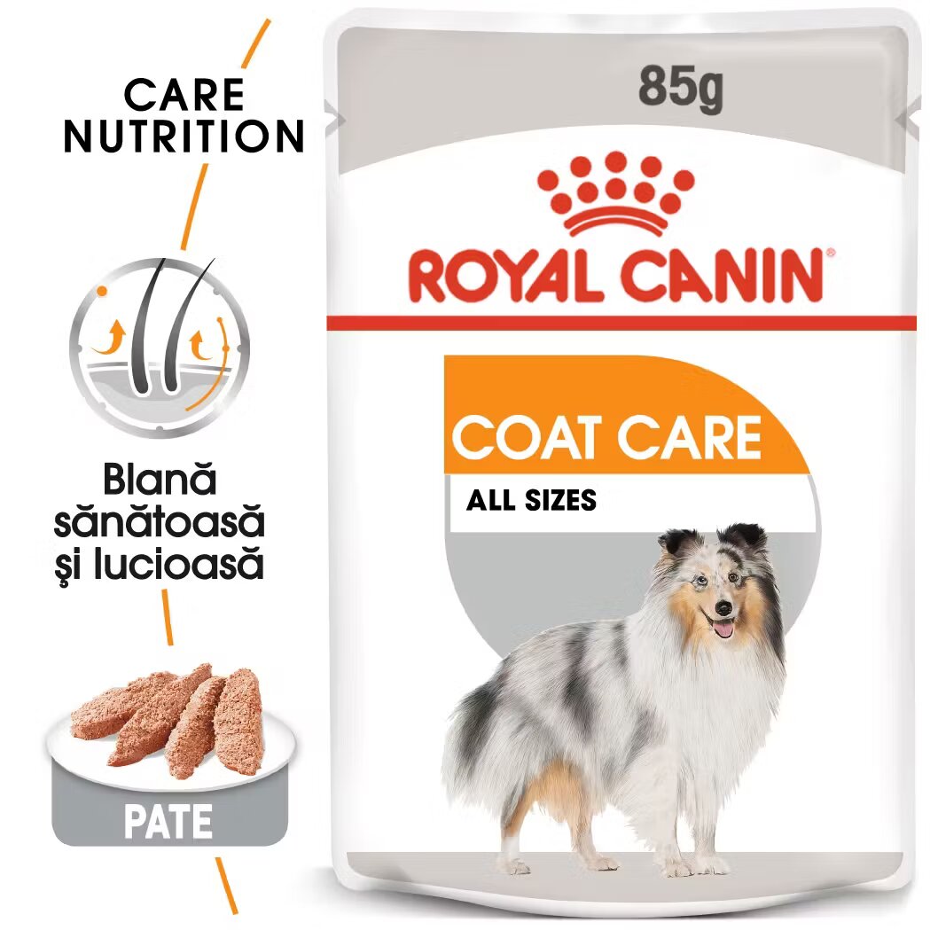 Royal Canin Coat Care Adult hrana umeda caine blana sanatoasa si lucioasa (pate) 85 g