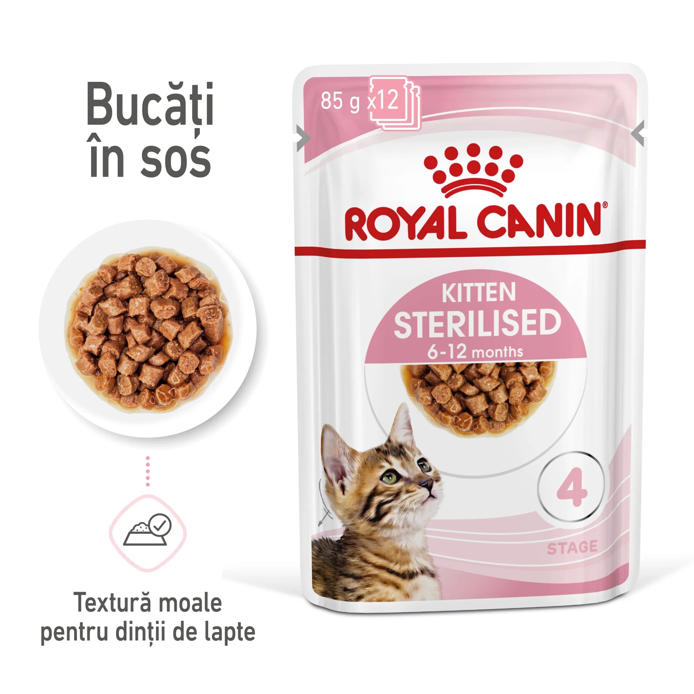 Royal Canin Kitten Sterilised hrana umeda pisica sterilizata junior (in sos) 12 x 85 g