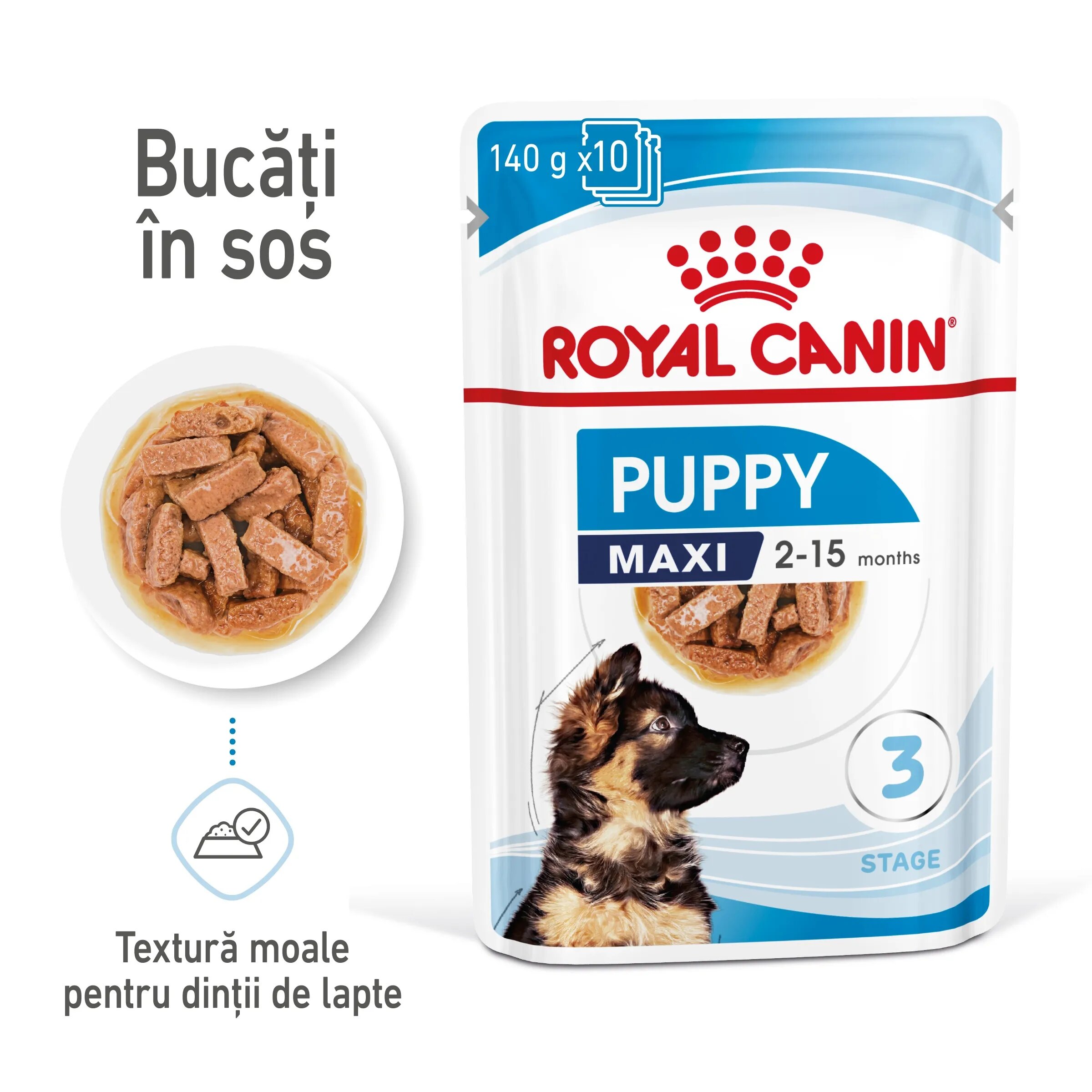 Royal Canin Maxi Puppy hrana umeda caine junior (in sos) 10 x 140 g