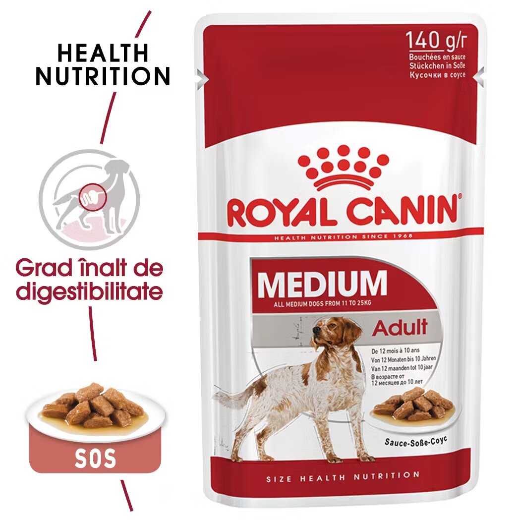 Royal Canin Medium Adult hrana umeda caine (in sos) 140 g