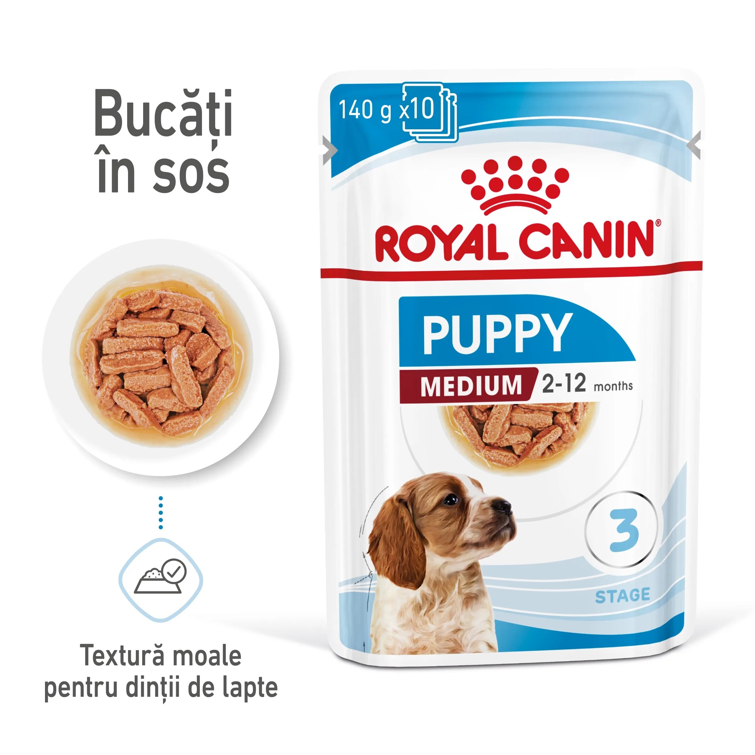 Royal Canin Medium Puppy hrana umeda caine junior (in sos) 10 x 140 g