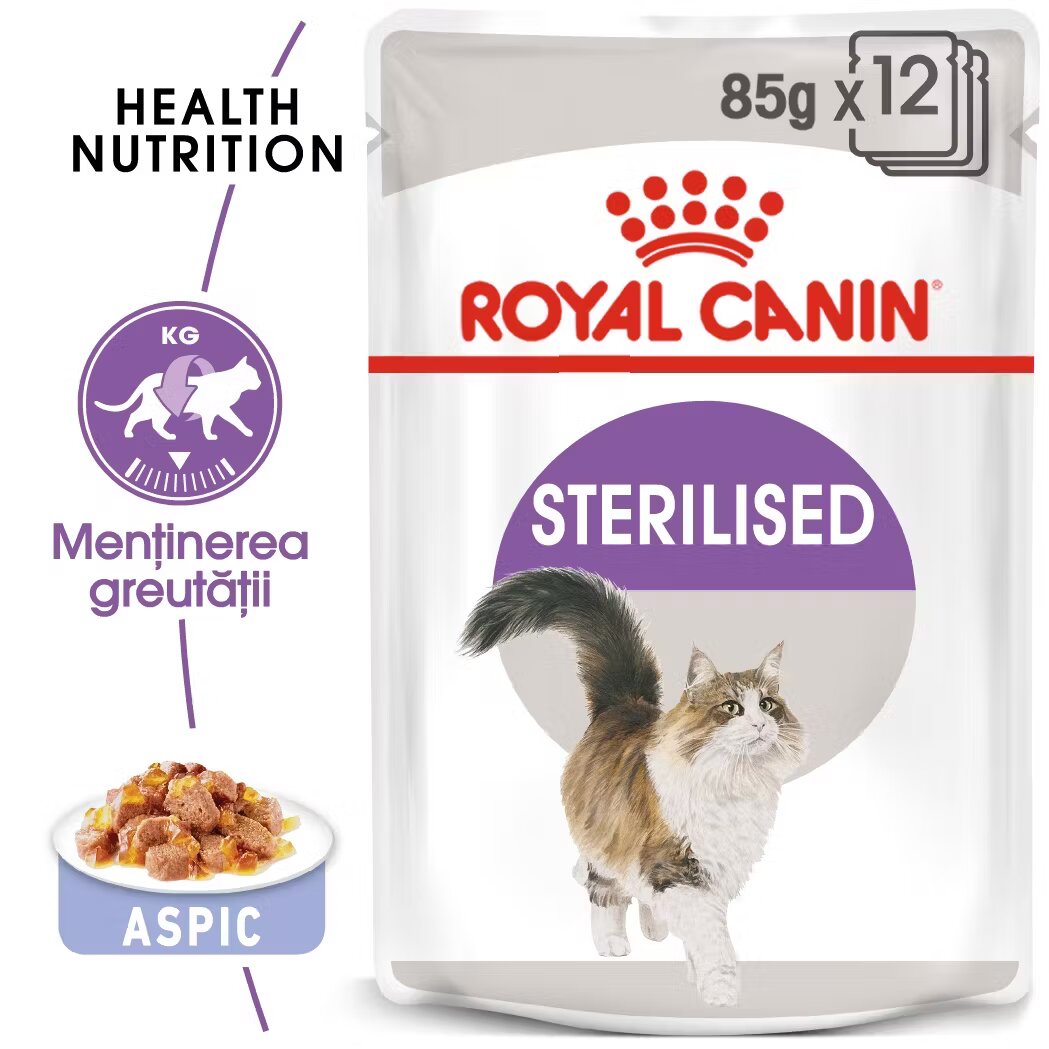 Royal Canin Sterilised Adult hrana umeda pisica sterilizata (in aspic) 12 x 85 g