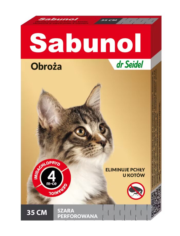 Sabunol Cat Zgarda Antiparazitara Pisici Culoare Gri (35cm)
