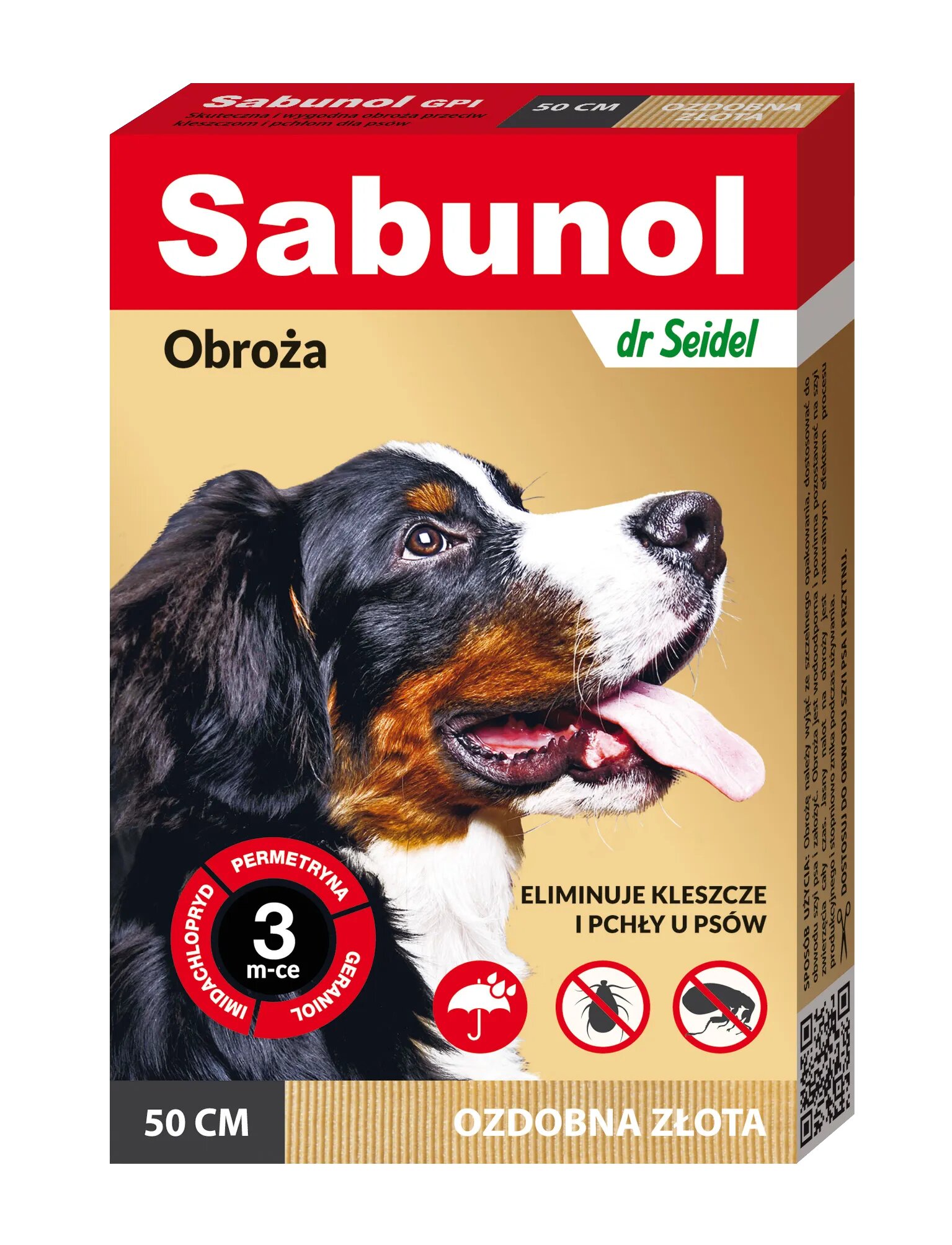 Sabunol Dog GPI Zgarda Antiparazitara Caini 10-25 kg Culoare Gold (50cm)