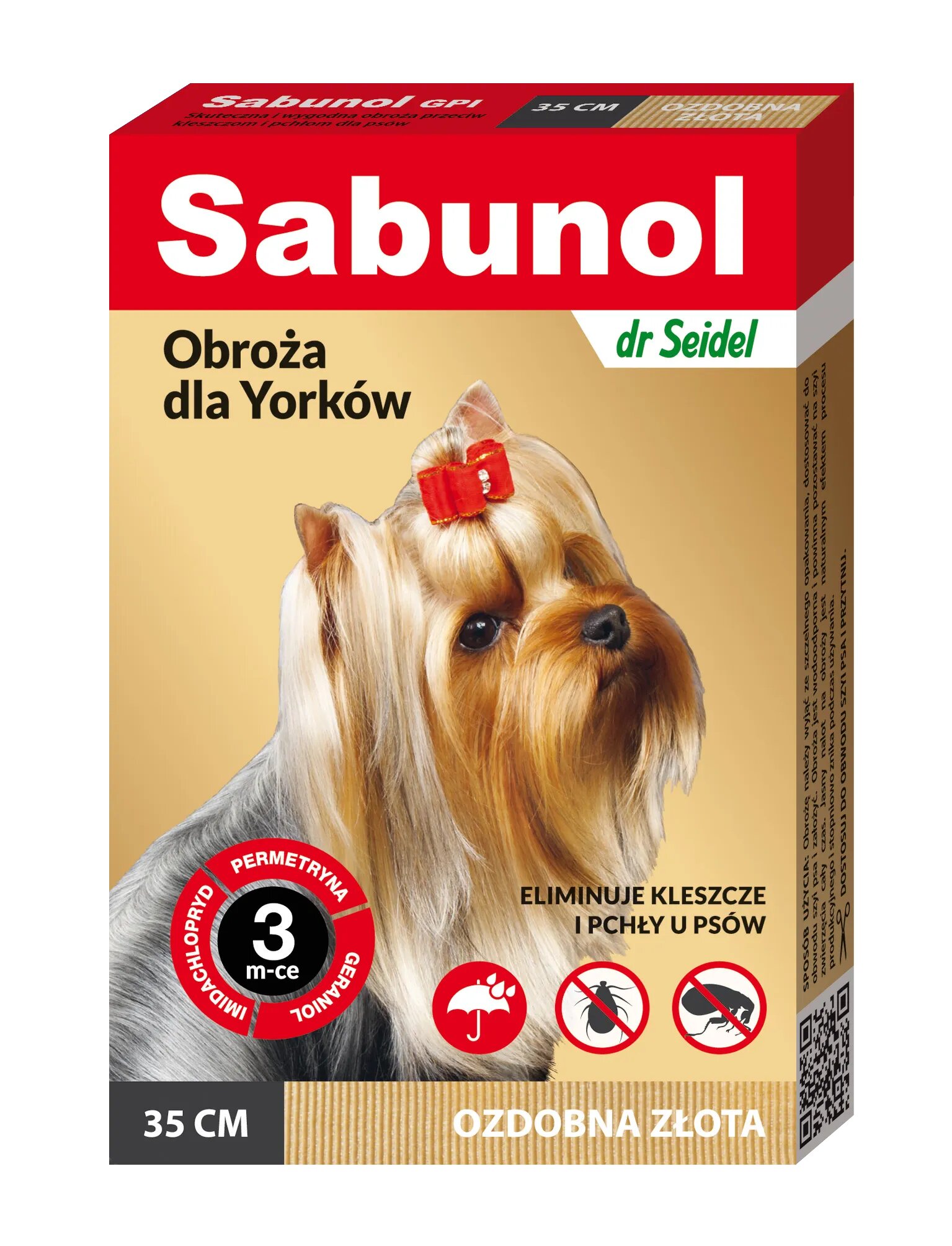 Sabunol Dog GPI Zgarda Antiparazitara Caini 2-10 kg Culoare Gold (35cm)