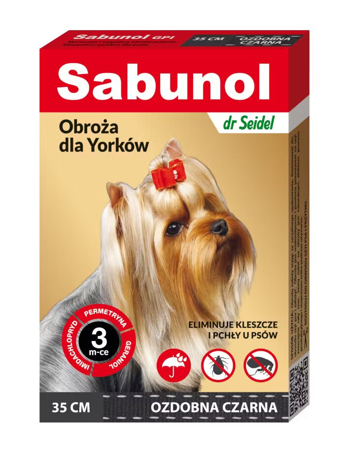 Sabunol Dog GPI Zgarda Antiparazitara Caini 2-10 kg Culoare Negru (35cm)
