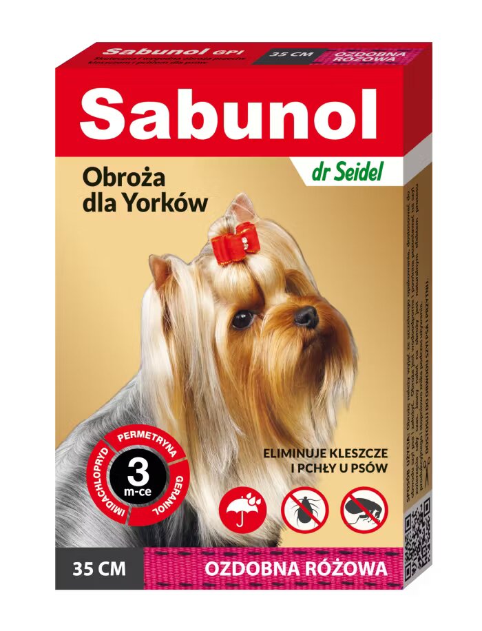 Sabunol Dog GPI Zgarda Antiparazitara Caini 2-10 kg Culoare Roz (35cm)
