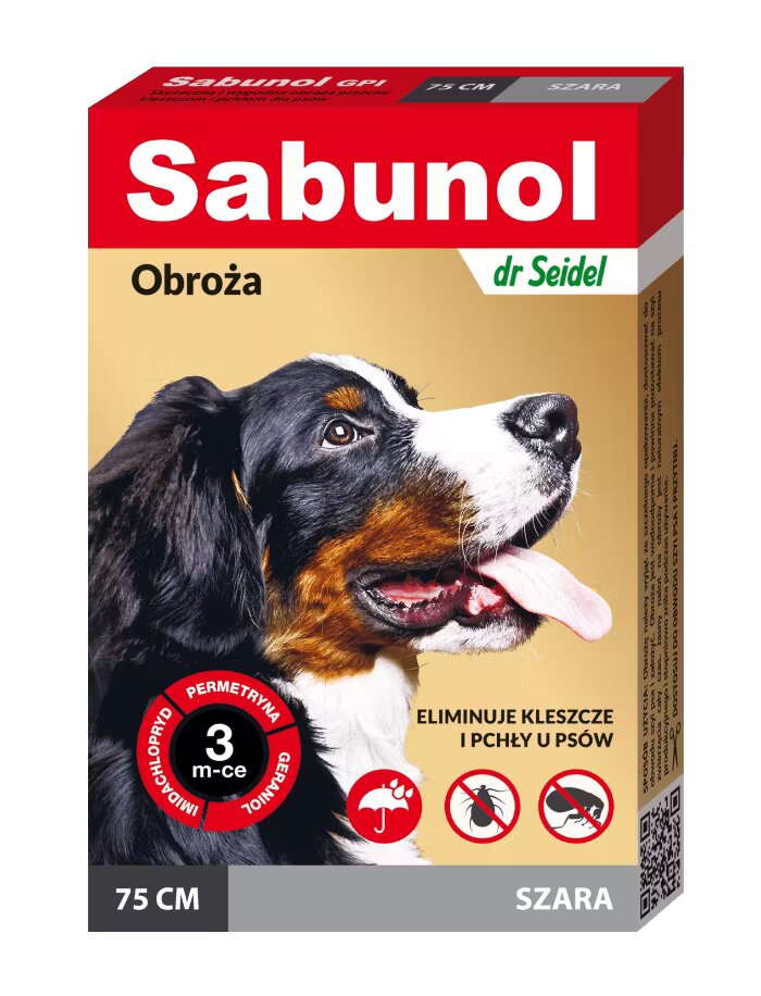 Sabunol Dog GPI Zgarda Antiparazitara Caini 25-50 kg Culoare Gri (75cm)