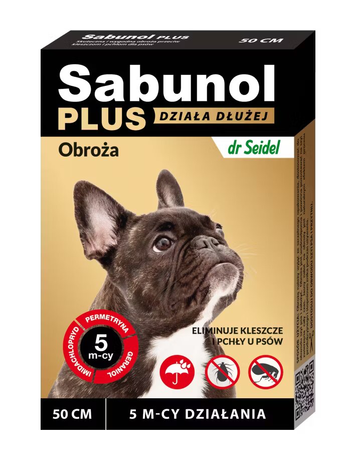 Sabunol PLUS Zgarda Antiparazitara Caini 10-25 kg (50cm)