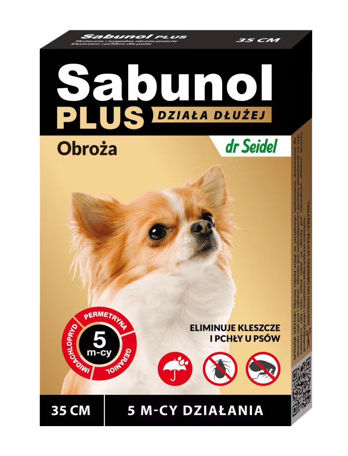 Sabunol PLUS Zgarda Antiparazitara Caini 2-10 kg (35cm)