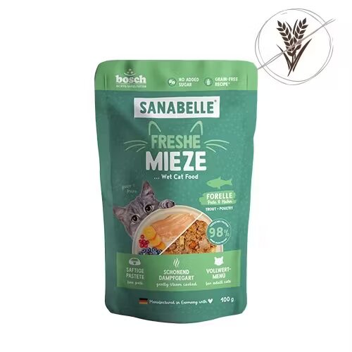 Sanabelle Hrana umeda pisici Pastrav Curcan si Pui 100 g