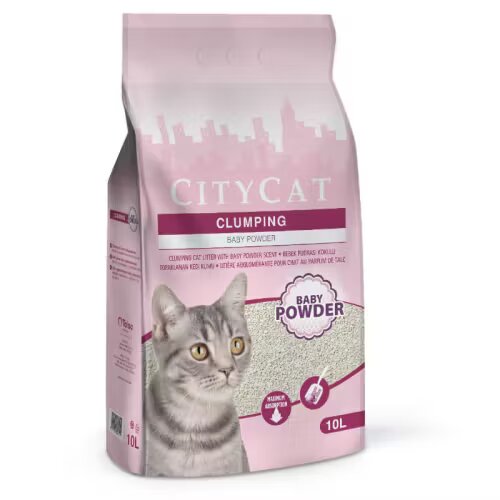 Sanicat Nisip pentru litiera City Cat Clump White Baby Powder 10L