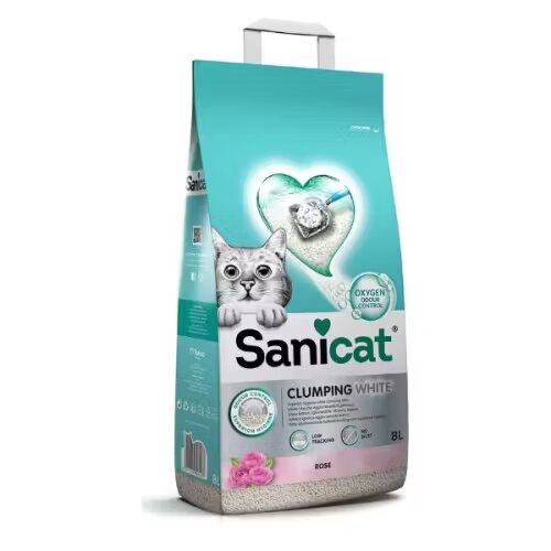 Sanicat Nisip pentru litiera Clumping White Rose bentonita 8 L/ 6.8 kg
