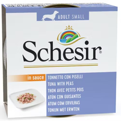 Schesir Hrana umeda caini Dog Adult Small Tuna with Peas in Sauce 85 g
