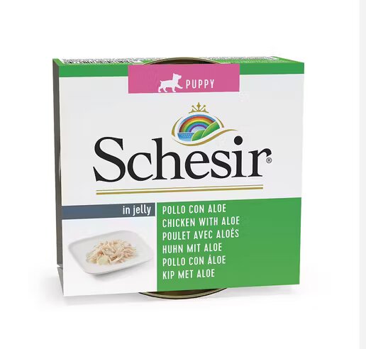 Schesir Hrana umeda caini Dog Puppy Chicken with Aloe 150 g