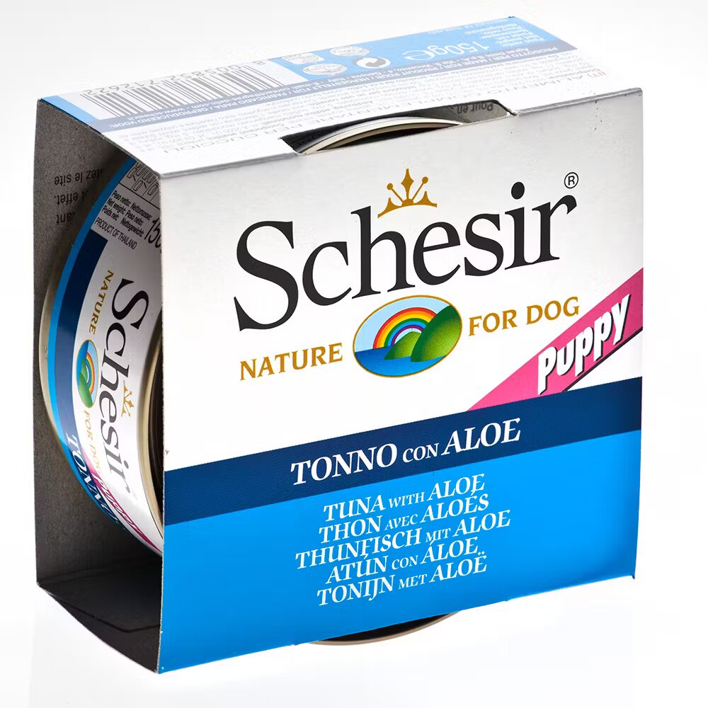 Schesir Hrana umeda caini Dog Puppy Tuna with Aloe 150 g