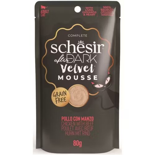 Schesir Hrana umeda pisici After Dark Cat Velvet Mousse Pui si Vita 80 g