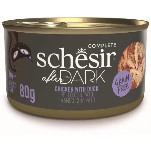 Schesir Hrana umeda pisici After Dark Cat Wholefood Pui si Rata 80 g