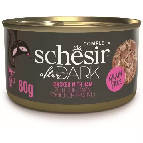 Schesir Hrana umeda pisici After Dark Cat Wholefood Pui si Sunca 80 g
