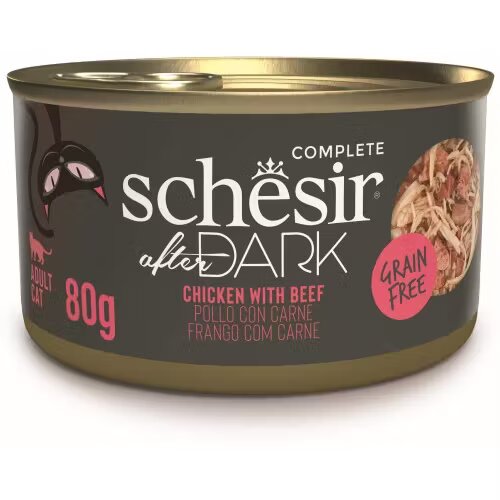 Schesir Hrana umeda pisici After Dark Cat Wholefood Pui si Vita 80 g