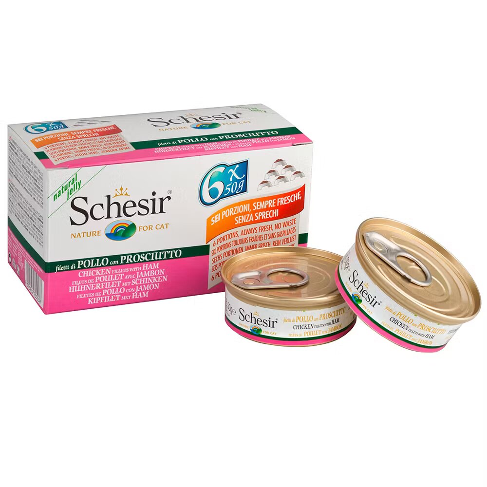 Schesir Hrana umeda pisici Cat Pui si Sunca 6x50 g