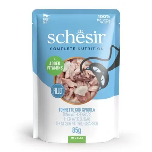 Schesir Hrana umeda pisici Ton si Biban in jeleu 85 g