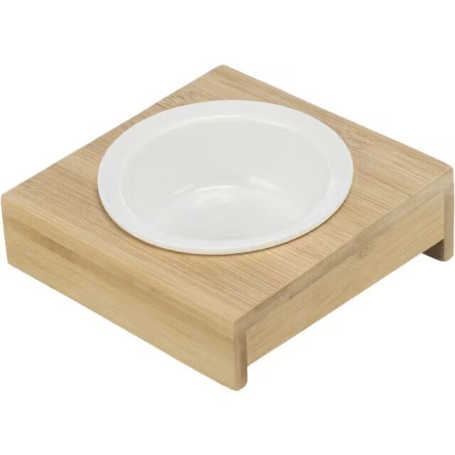 Trixie bol ceramic cu suport bambus alb/ bej 0.25 L/ 12 cm 15x5x15 cm
