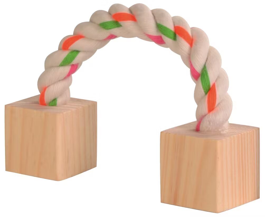 Trixie Jucarie Coarda cu Lemn pentru Animale Mici 20 cm 6186