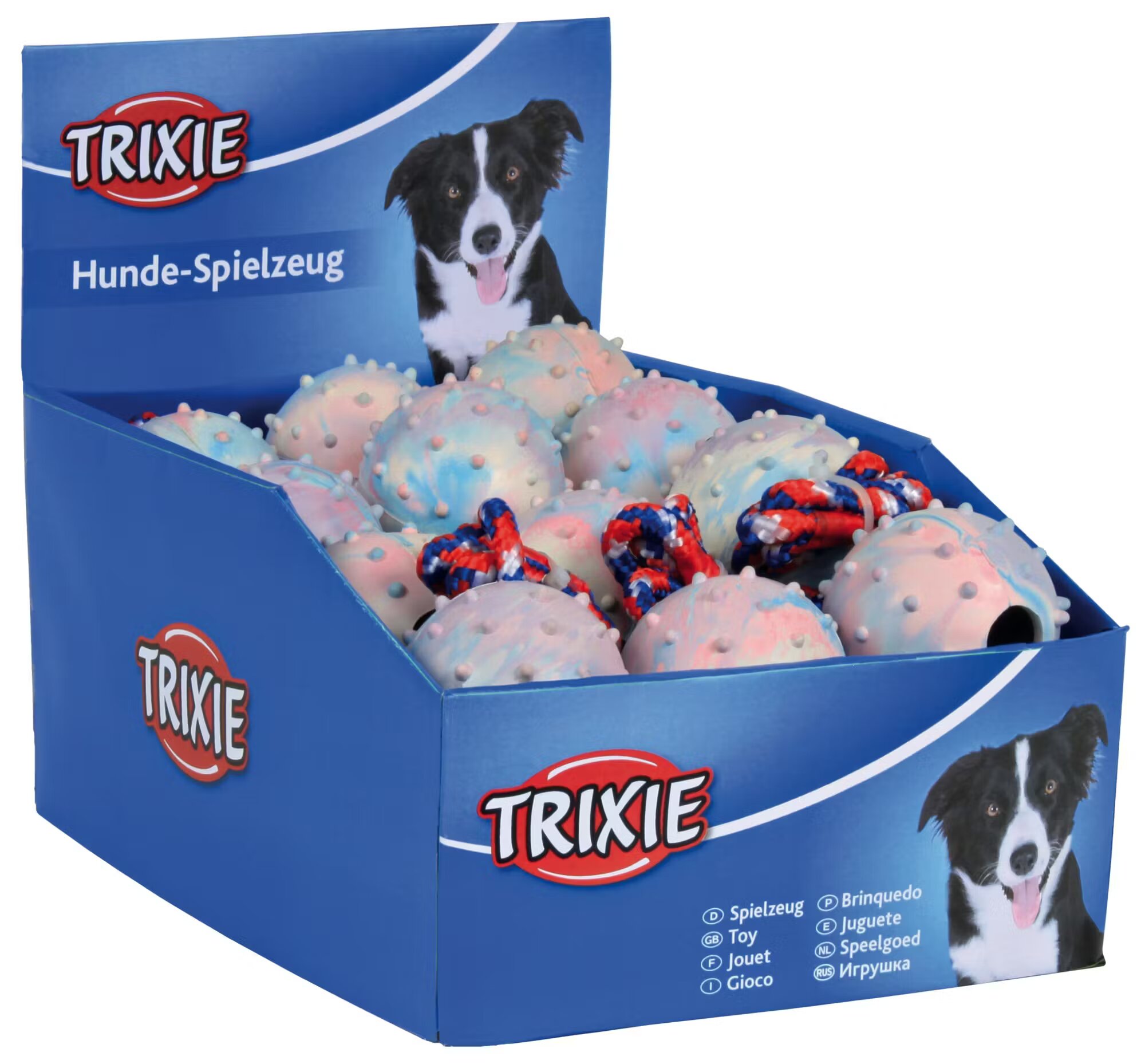 Trixie Jucarie Minge Cauciuc Natural 6 cm cu Sfoara 30 cm 3454