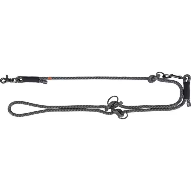 Trixie Lesa Coarda Reglabila S - XL: 2 m/ 10 mm Negru/ Gri