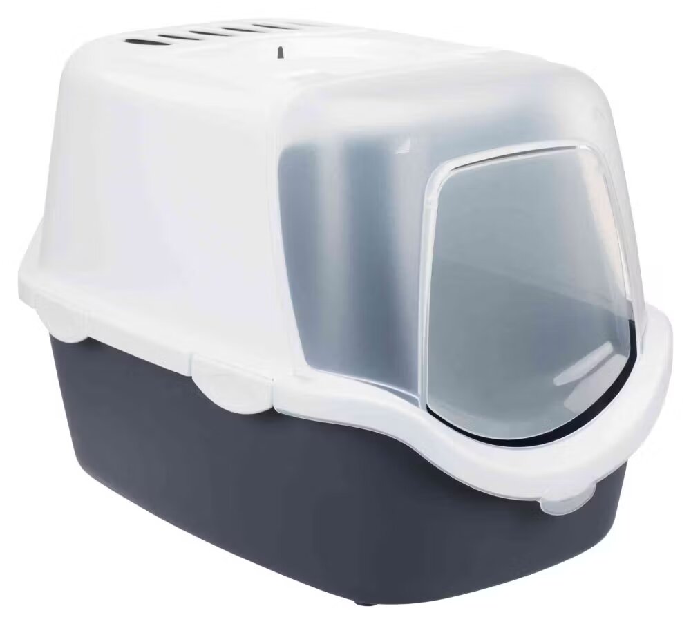 Trixie Litiera cu Acoperis Vico 40x40x56 cm Gri/Alb 40341