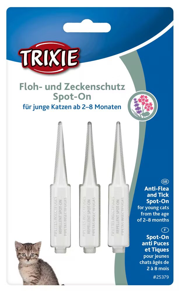 Trixie Picaturi Antiparazitare Pisica 2-8 luni 3x0.6 ml 25379